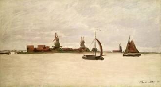 The Outer Harbour at Zaandam (Claude Monet) - Muzeo.com
