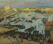 The port of Algiers (Léon Cauvy) - Muzeo.com