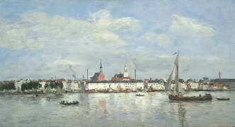 The Quay at Antwerp (Eugène Boudin) - Muzeo.com
