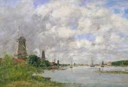 The River Meuse at Dordrecht (Eugène Boudin) - Muzeo.com