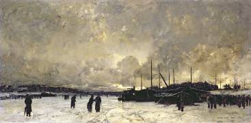 The Seine in December (Luigi Loir) - Muzeo.com