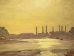 The Thames at Chelsea (Harold Gilman) - Muzeo.com