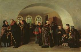 The Treasury at the Pension Day (Vladimir Egorovic Makovsky) - Muzeo.com