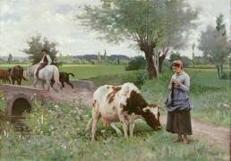The Well Kept Cow (Edouard Debat-Ponsan) - Muzeo.com