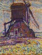 The Winkel Mill, Pointillist Version (Piet Mondrian) - Muzeo.com