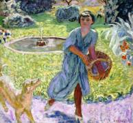The Young Girl or Young Girl Playing with a Dog (Pierre Bonnard) - Muzeo.com