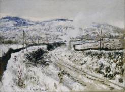 Train in the Snow at Argenteuil (Claude Monet) - Muzeo.com