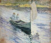 Two Children in a Sailboat (John Henry Twachtman) - Muzeo.com