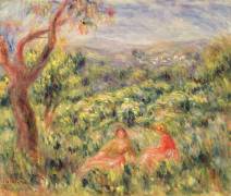 Two Girls Among Bushes (Auguste Renoir) - Muzeo.com