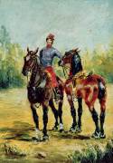 Two Horses and a Groom (Henri de Toulouse-Lautrec) - Muzeo.com