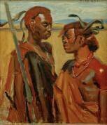 Two Maasai warriors (Akseli Gallen-Kallela) - Muzeo.com