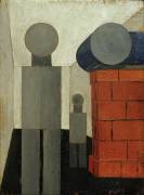 Two people in perspective construction (Franz Wihelm Seiwert) - Muzeo.com