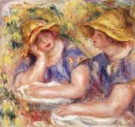 Two Women in Blue Dresses (Auguste Renoir) - Muzeo.com