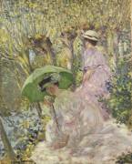 Two Young Girls in a Garden (Frederick Carl Frieseke) - Muzeo.com
