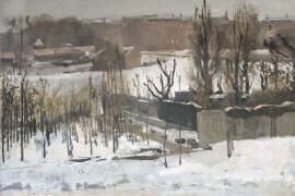 View of the Oosterpark in Amsterdam in the Snow (George Hendrik Breitner) - Muzeo.com
