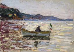Vue sur Rapallo avec bateau sur la mer (Franz Marc) - Muzeo.com