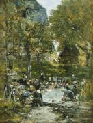 Washers on the Bank of the River (Eugène Boudin) - Muzeo.com