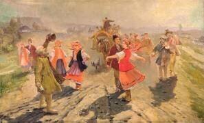 Wedding procession in the Orel region (Vladimir Egorovic Makovsky) - Muzeo.com