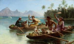 Wettfahrt zum Markt, Tahiti (Nicolas Chevalier) - Muzeo.com