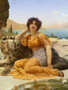 With Violets Wreathed and Robe of Saffron Hue (John William Godward) - Muzeo.com
