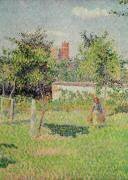 Woman in the Meadow at Eragny (Camille Pissarro) - Muzeo.com