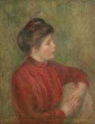 Woman Leaning Hands on Chair (Auguste Renoir) - Muzeo.com