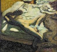 Woman Reclining on a Bed (Pierre Bonnard) - Muzeo.com