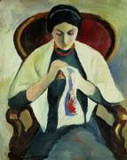Woman Sewing (August Macke) - Muzeo.com