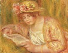 Woman with a Hat Reading (Auguste Renoir) - Muzeo.com