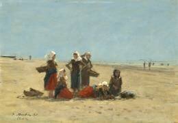 Women on the Beach at Berck (Eugène Boudin) - Muzeo.com
