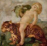 Young Bacchus on a panther (Franz von Stuck) - Muzeo.com