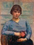Young Girl in Blue with a Rose (Pierre Bonnard) - Muzeo.com
