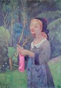 Young Girl with a Pink Stocking, or Young Breton Girl Knitting (Paul Serusier) - Muzeo.com