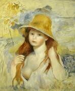 Young Girl with a Straw Hat (Auguste Renoir) - Muzeo.com