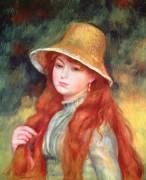 Young girl with long hair (Auguste Renoir) - Muzeo.com