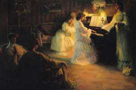 Young Girls at a Piano (Gabriel Deluc) - Muzeo.com