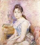 Young Woman in a Blue Corset (Berthe Morisot) - Muzeo.com