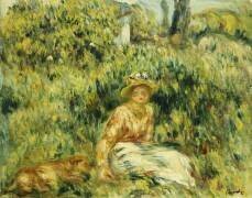 Young Woman in a Garden (Auguste Renoir) - Muzeo.com