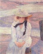 Young Woman on the Banks of the Greve River (Theo van Rysselberghe) - Muzeo.com