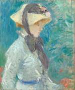 Young Woman with a Straw Hat (Berthe Morisot) - Muzeo.com
