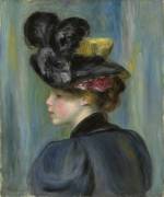 Young Woman with Black Hat (Auguste Renoir) - Muzeo.com