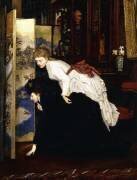 Young Women looking at Japanese Objects (James Tissot) - Muzeo.com