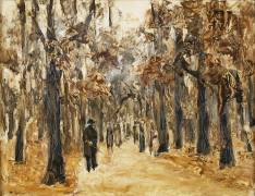 Zoological Gardens in Autumn with Figures Walking (Max Liebermann) - Muzeo.com