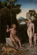 A Faun and His Family with a Slain Lion (Lucas Cranach the Elder) - Muzeo.com