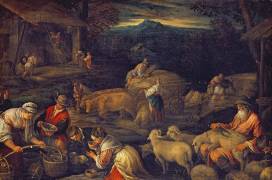 Farm Interior or Shearing Sheep (Jacopo Bassano) - Muzeo.com