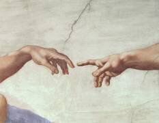 Hands of God and Adam, detail from The Creation of Adam, from the Sistine Ceiling (Michelangelo Buonarroti) - Muzeo.com