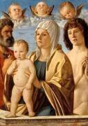 La Vierge et l'Enfant Jésus entre saint Pierre et saint Sébastien (Giovanni Bellini) - Muzeo.com