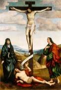 Le Calvaire avec saint Job au pied de la croix (Francesco Francia) - Muzeo.com