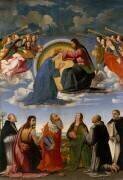 Le Couronnement de la Vierge avec six saints (Ridolfo del Ghirlandaio) - Muzeo.com