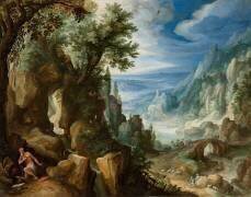Mountainous Landscape with Saint Jerome (Paul Bril) - Muzeo.com